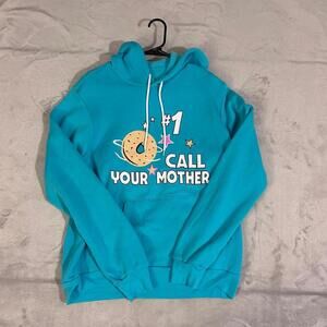 Men's Blue and Multi Hoody